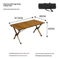 Table pliante d'extérieur portable en alliage d'aluminium, pour camping, pique-nique, mobilier d'extérieur, noir, vente en gros