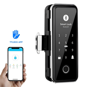 स्मार्ट ऑफिस ग्लास दरवाजा लॉक ट और ऐप कंट्रोल के साथ फिंगरप्रिंट कार्ड मेमोरी कार्ड मेमोरी कार्ड और वन-टाइम पासवर्ड अनलॉक विकल्प - Product Image 1