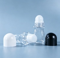 Flacon roll-on de luxe 50 ml en verre cintré unique, vide, à fond épais, pour déodorant et parfum, vente en gros