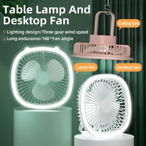مروحة صغيرة محمولة قابلة للشحن عبر USB مع إضاءة LED للمكتب والطاولة - Product Image 5