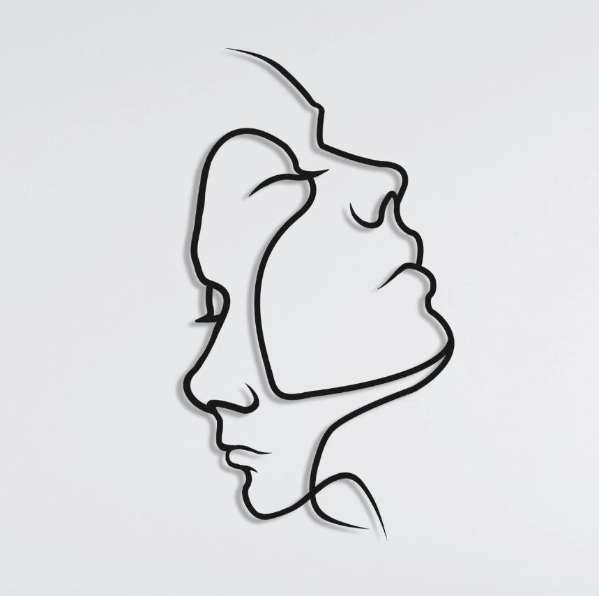 Minimalist Line 2 Faces Metal Minimalist Art Geometric Wall Decor Interior Decoration Wall Hangings Home Wall Art