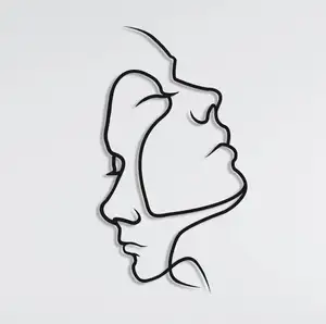 Linea minimalista 2 facce metallo <span class=keywords><strong>arte</strong></span> minimalista decorazione geometrica della parete decorazione d'interni arazzi casa Wall Art - Product Image 1