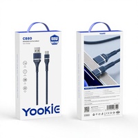 Kabel Data Pengisian Cepat YooKiE 60W CB80 Tipe-C dengan Konduktor Tembaga Murni Berlapis Seng dan Jalinan Nilon untuk Ponsel dan Komputer
