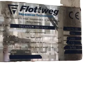 Good Quality China Used FLottweg Z6E Tricanter Centrifuge for Protein Separation