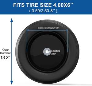 HKT1304 Pneus de brouette 16 pouces 5/<span class=keywords><strong>8</strong></span> "ou 3/4" Roulements Remplacement de pneu en caoutchouc solide 4.00-<span class=keywords><strong>8</strong></span> Pneu de brouette sans plat - Product Image 3