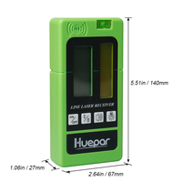 Huepar LR-5RG Niveau électronique de nivellement vertical et horizontal pour faisceau laser rouge et vert, détecteur de niveau laser