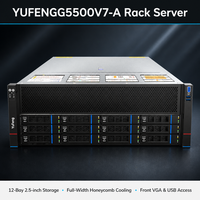 Server Rak 4U Prosesor Multi Core yang Ditingkatkan Memori Massal yang Dapat Diperluas Rakitan Kipas Redundant Slot Drive Hot Swap YUFENG G5500 V7-A