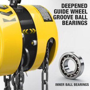 Baru 1T 220V kerekan rantai Manual dengan 10 'Lift 2000 Lbs kapasitas blok rantai baja 2 kait 2000 Lbs tuas kerekan - Product Image 6