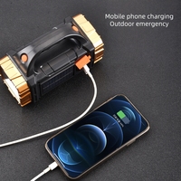 Lanterne solaire étanche, batterie externe USB, lampe torche rechargeable, projecteur, lampe de recherche LED