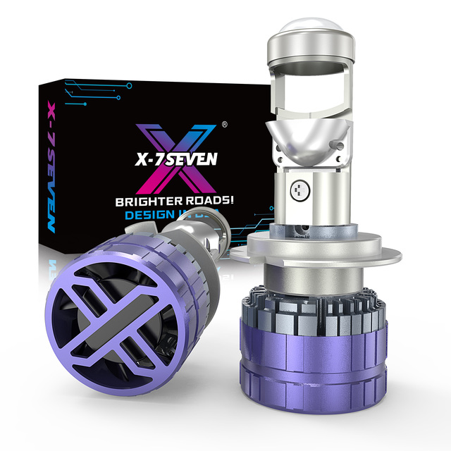 X-7SEVEN Right-hand Drive LHD H4 H7 9005 9006 H11 Mini Bi-led Projector Lens LED Headlights Light Bulb Projector for Reflectors