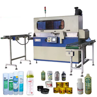Máquina de serigrafía automática de envases cosméticos de 1 color para botellas de champú de forma plana de plástico