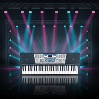 Clavier électronique 61 touches avec écran LED, 100 sons, rythmes, fonction d'enregistrement, piano portable (EK61201)