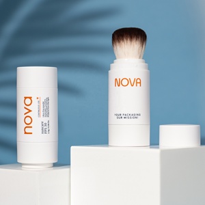 10g xoắn lên bột quả chai xách tay Suncare xi lanh Matte Trắng nhựa lỏng bột container với bàn chải - Product Image 4