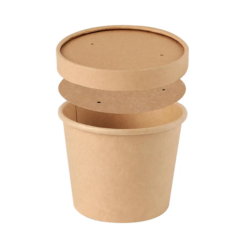Paper Soup Cups Paper Ice Cream Container Paper Frozen Yogurt Cup Disposable Food   Beverage Packaging Single Wall 1-6colors