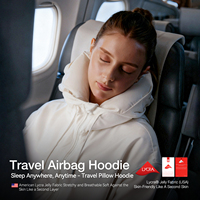 QUICKSHOW Sweat à Capuche de Voyage Personnalisé avec Airbag Unisexe à la Mode, Sweat Intelligent Gonflable Intégré Oreiller de Voyage Confortable et Décontracté Techwear