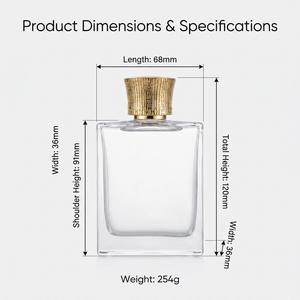 Botella de <span class=keywords><strong>Perfume</strong></span> de Vidrio Sólido Rojo Terracota de Lujo, Brillante, Diseño Cuadrado Plano con Gota de Color, Envase Vacío con Pulverizador, Precio al por Mayor - Product Image 2