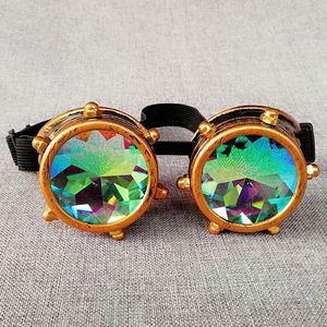 Gafas de Cristal con Lentes de Cristal Arcoíris, Estilo Gótico Punk, para Cosplay, Fiestas Rave, Caleidoscopio, Steampunk, con Logotipo Personalizado, Venta al Por Mayor - Product Image 6
