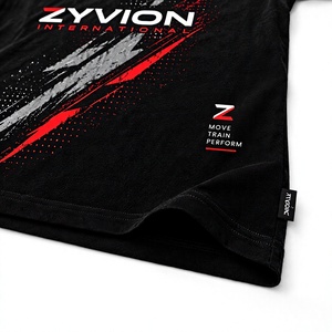ZYVION INTERNATIONAL Men's Sporty Short Sleeve T-<b>Shirt</b> <b>Geometric</b> Print Quick Dry Regular Fit O-Neck Knitted Polyester - Product Image 4