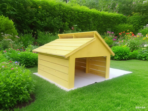 Cobertizo Moderno de <span class=keywords><strong>Madera</strong></span> para Autos, <span class=keywords><strong>Garaje</strong></span> con Diseño Impermeable y Resistente a la Lluvia, Jardinera Exterior - Product Image 4