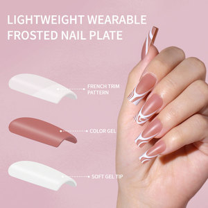 Venta al por mayor Prensa en <span class=keywords><strong>uñas</strong></span> Etiqueta privada Francés 120 piezas Cuadrado medio Francés Prensa en <span class=keywords><strong>uñas</strong></span> Ajuste Mujer y <span class=keywords><strong>niñas</strong></span> Acrílico <span class=keywords><strong>Uñas</strong></span> postizas - Product Image 2