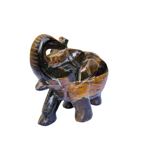 Elefante de Ojo de Tigre Natural, Figura de Elefante Tallada en Piedra Preciosa Natural, Regalo de Elefante, Elefante de Ojo de Tigre, Elefante de la Suerte - Product Image 1