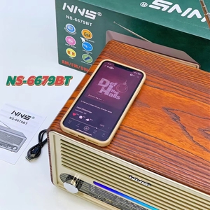 Nouveauté NNS NS-6679BT Enceinte sans fil rétro Bluetooth portable rechargeable Radio FM AM SW3 BAND 30W Caisson de basses <span class=keywords><strong>DJ</strong></span> - Product Image 6