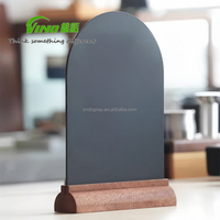 Présentoir de menu élégant en forme d'arche, petit format, avec base en bois massif, accessoires de buffet, numéros de table