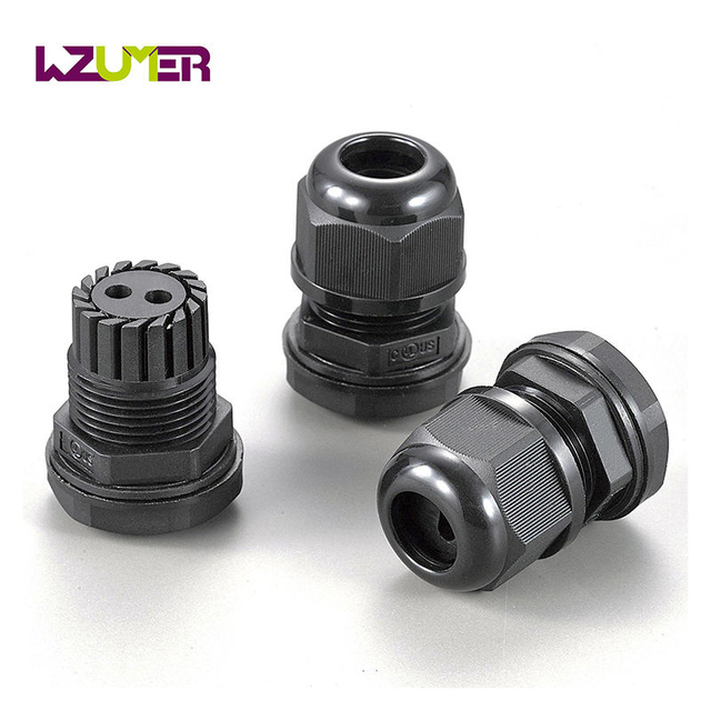 WZUMER M20x1.5 2 Holes Core IP68 Waterproof Double Nylon Multi-hole Cable Entry Glands for Multi Wire