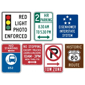 12 \ "18 \" 24 \ "Texto bilingüe o personalizado Símbolo de carretera de aluminio de señal de tráfico de seguridad - Product Image 4