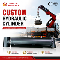 Vérin hydraulique à double effet robuste avec tige chromée à montage sur bride, certifié CE, pour grue