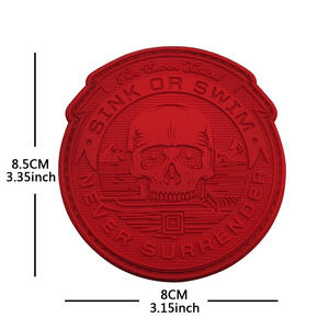 ÉVIER <span class=keywords><strong>ou</strong></span> NAGER NE JAMAIS SE RENDRE Écologique PVC Chenille Caoutchouc Fer-Sur Étanche Brodé Moral Badge - Product Image 3