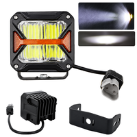 Luz LED Cuadrada Universal de 90W 12V 24V para Motocicleta, Foco Auxiliar Antiniebla de 3 Pulgadas para Todoterreno 4X4 DRL Ámbar Blanco