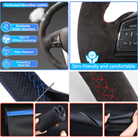 Funda de Volante de Fibra de Carbono Personalizada para Ford F-150 F150 King Ranch Lariat Platinum XL XLT 2015 2016 2017