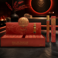 Tube en verre rouge écarlate pour Noël et le Nouvel An, coffret de présentation Eau de Parfum pour tous, longue tenue