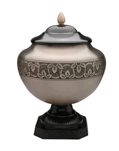 Urne funéraire américaine de luxe élégante en laiton, écologique, durable, argentée, 100% naturelle, pour cendres humaines adultes 200/220 - Product Image 2