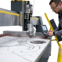 Nouvelle conception YUANLI, machine de découpe à jet d'eau CNC 3D 5 axes multifonctionnelle pour métal, pierre, verre, caoutchouc, mousse avec 380/415/220V