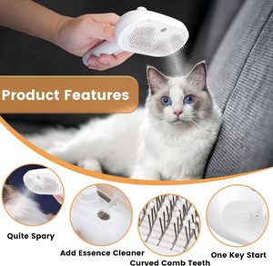 Cepillo de Vapor para Gatos 3 en 1, Peine para Eliminar el Pelo de Mascotas con Vapor, Autolimpiante, Antiestático, Eliminación Efectiva del Pelo, Cepillo para el Cuidado de Gatos - Product Image 5