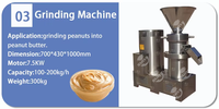 300kg ~ 500 kg/h ligne de production automatique de pâte de sésame de noix à petite échelle Tahini beurre d'arachide rectifieuse de beurre d'arachide faisant la machine