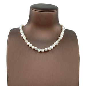 <span class=keywords><strong>Collana</strong></span> a 16 pollici del choker di 40 cm con il fermaglio del commutatore, perla d'acqua dolce naturale di 100%, <span class=keywords><strong>perle</strong></span> <span class=keywords><strong>barocche</strong></span> di 6.5-7.5 MM annodate, bene durevole - Product Image 1