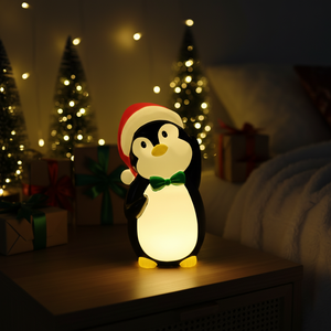 Factory 9 Inches <b>Battery</b> Operated Xmas Holiday Home <b>Table</b> Decor Plastic Christmas Animal Gift Penguin with LED <b>Lights</b> - Product Image 4