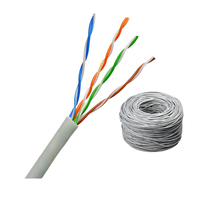 Kotak kabel Ethernet jaringan Rj45 Sftp Cat6 23awg luar ruangan Harga Cat5 Cat5e kategori 5e Utp kabel Bare tembaga Cat5e PVC Core 24AWG