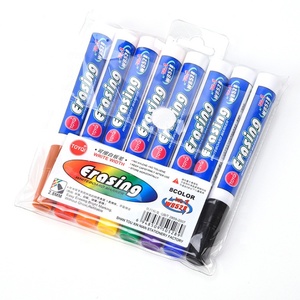 8 màu văn phòng phẩm bút mới sinh viên khô xóa đánh dấu cho các trường học sử dụng bảng trắng nhựa với màu đen và màu đỏ mực - Product Image 1