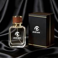 Flacon de parfum en verre vide noir à sertir, formes carrées plates personnalisées, 50 ml, 30 ml, 100 ml, avec emballage en boîte