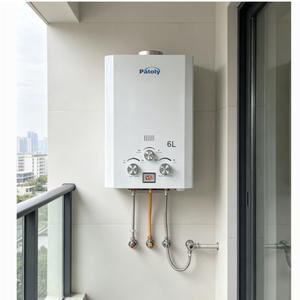 Chauffe-eau instantané au <span class=keywords><strong>propane</strong></span> portable de 12 kW avec réservoir de 6 L et kit de douche pour le camping en plein air, les camping-cars et les fermes - Product Image 1