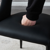 Chaises de salle à manger européennes de luxe rembourrées en cuir, chaises de cuisine noires pour événements et mariages