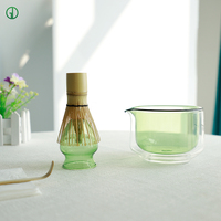 Support pour fouet à matcha en verre vert, résistant à la chaleur, en borosilicate, compatible lave-vaisselle, accessoires pour le thé, fourni par l'usine