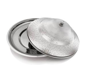 Plateau de service classique en acier inoxydable avec couvercle en dôme pour une restauration traditionnelle et moderne - Product Image 5