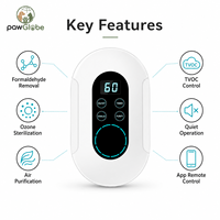 Purificateur d'air intelligent pour animaux domestiques avec éliminateur d'odeurs, mode ozone à ions négatifs décomposés, fonctionnement silencieux, contrôle par application