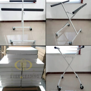 Support de peinture mobile pliable en métal robuste avec finition thermolaquée et 4 roues pivotantes en PP pour atelier de réparation automobile - Product Image 5