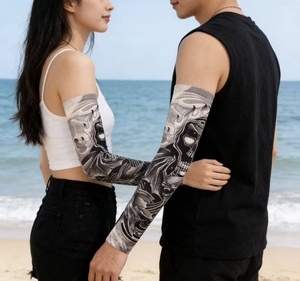 Manchon de <span class=keywords><strong>bras</strong></span> unisexe en polyester, sans couture, imprimé par transfert thermique, motif floral, long, protection solaire pour le cyclisme en extérieur, vente en gros, modèle quatre - Product Image 1